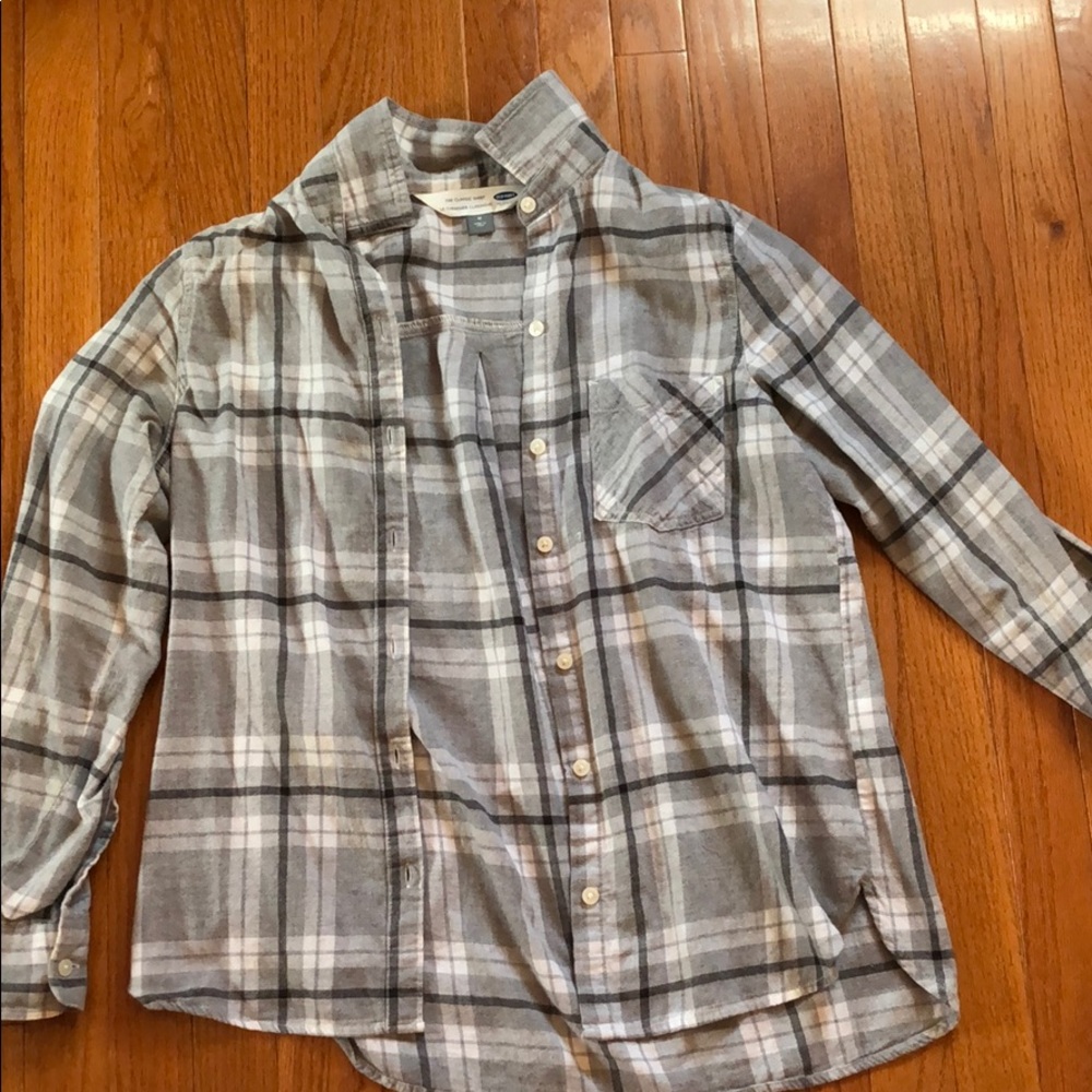 Grey plaid flannel